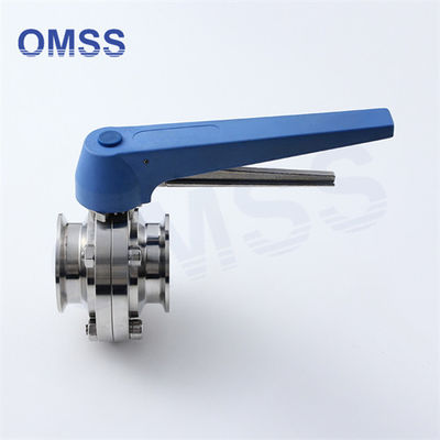 Edelstahl-Flangen-Schmetterlingsventil 0,5&quot;-12&quot; 3A SMS DIN Lebensmittelqualität Tri Clover mit Pull-Trigger