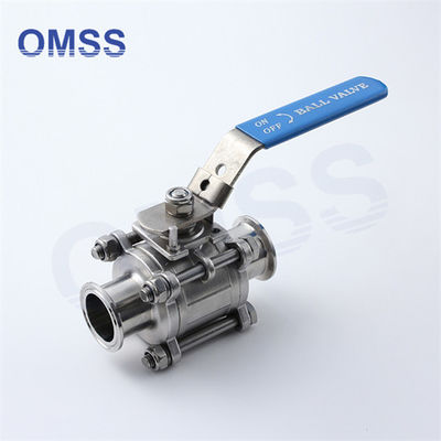 Tri-Clamp-Kugelventil 3A 1&quot; Sanitär 3PC Nicht-Retention-Handbuch mit Motor mit hoher Plattform